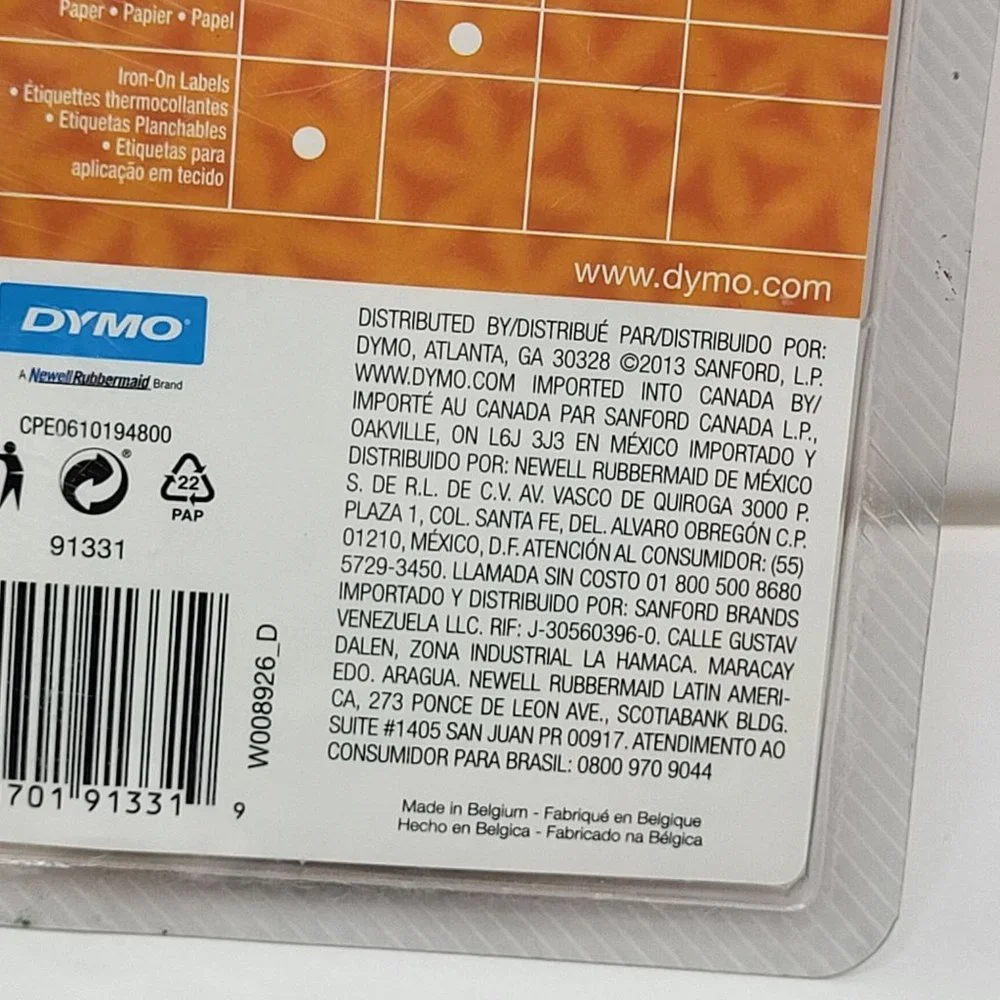 New DYMO #91331 LetraTag White Plastic Label Refill Tape‎ Cassette 1/2